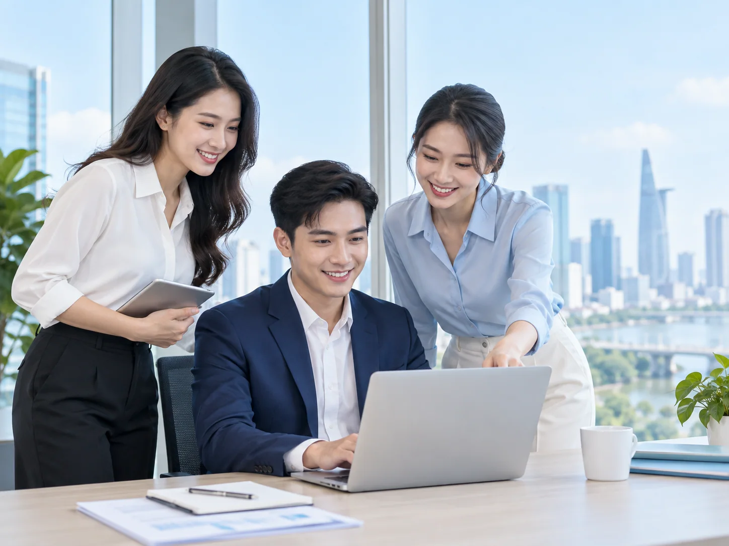 Entrepreneurs planning a new business together
