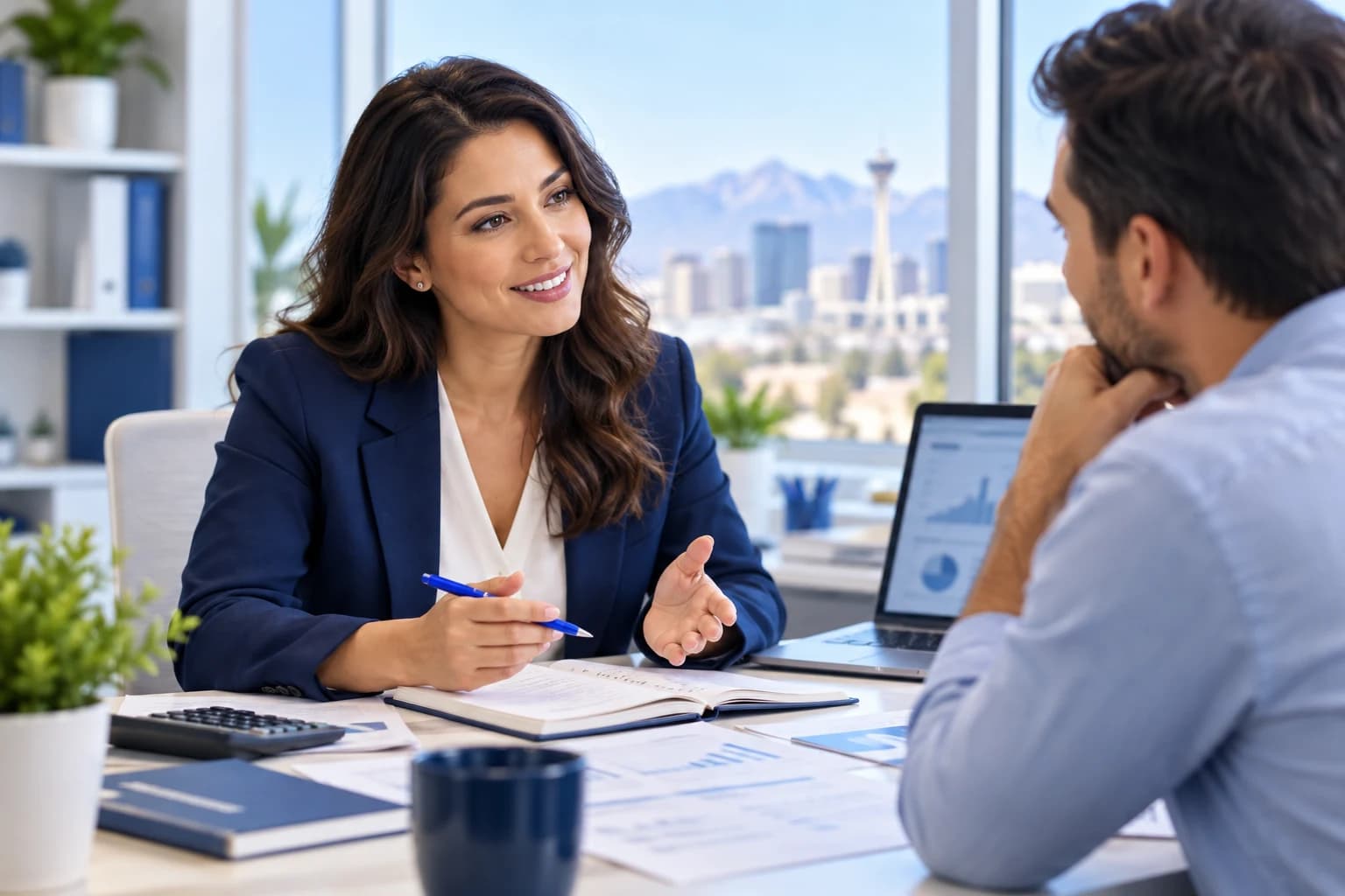 Accounting advisor answering a business owner's questions